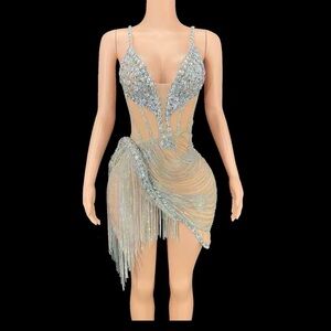 Elegant Silver Mini Dress